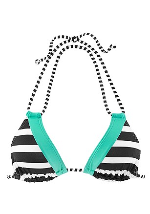 Striped Triangle Bikini Top, Striped Cheeky Bikini Bottom product image (X16198.BKMN.3)