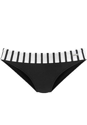 Striped Triangle Bikini Top, Fold Over Classic Bikini Bottom