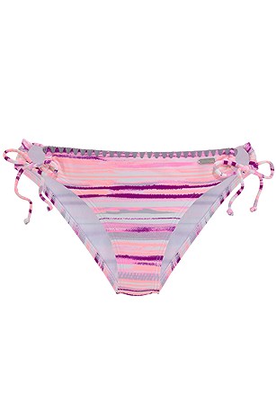 Printed Crochet Triangle Bikini Top, Printed Loop Classic Bikini Bottom