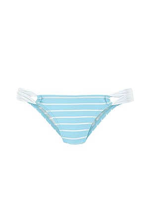 Striped Push Up Bikini Top, Strappy Classic Bikini Bottom product image (X20108BLWH_X28335BLWH_3)