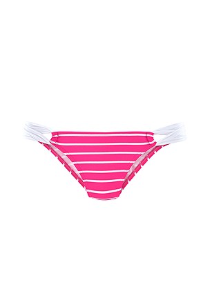 Striped Push Up Bikini Top, Strappy Classic Bikini Bottom product image (X20108PKWH_X28335PKWH_3)