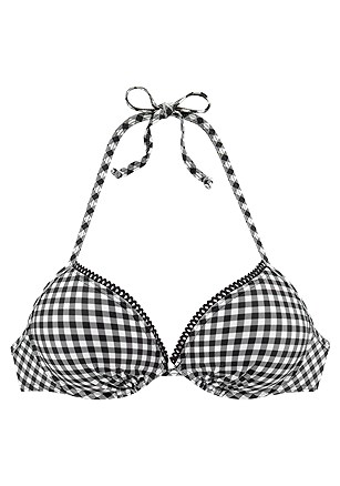 Gingham Push Up Bikini Top, Pattern Classic Bikini Bottom product image (X20113BDOT)