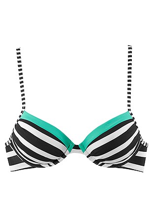 Striped Push Up Bikini Top, Striped Classic Bikini Bottom product image (X20123.BKMN.3)