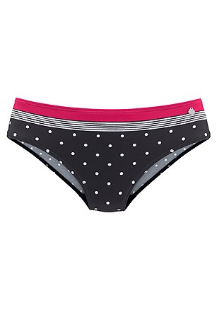 Polka Dot Underwire Bikini Top, Print Mid Rise Bikini Bottom