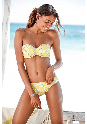 Blossom Bandeau Bikini Top, Print Classic Bikini Bottom product image (X22074-YLMU-00)