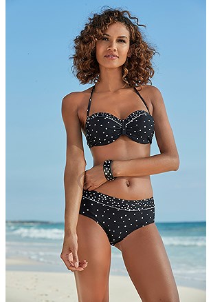 Dotted Bandeau Bikini Top product image (X22149.BKWH.X28364.BKWH.2)