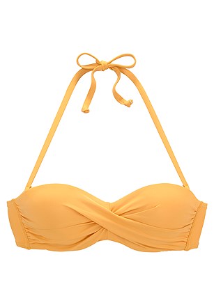 Ruched Underwire Bikini Top, Ruched Mid Rise Bikini Bottom product image (X22153YL_X28376YL_2)