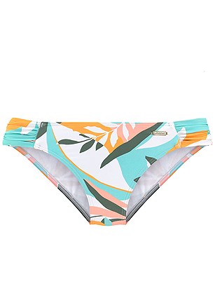 Mix Print Bandeau Bikini Top, Print Classic Bikini Bottom product image (X22155.YLWH.X23155.YLWH.3)