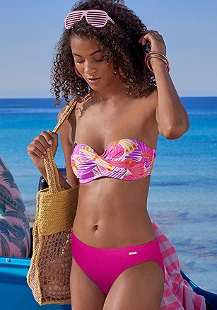 Butterfly Print Bandeau Bikini Top product image (X22188.PUMU.X28536.PKOR.1.E072226)