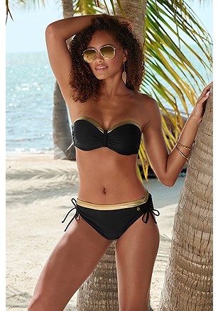 Metallic Trim Bandeau Bikini Top product image (X22334.BKGD.X28445.BKGD.2)
