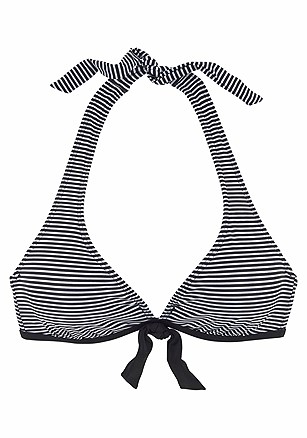 Halter Neck Bikini Top, High Waisted Bikini Bottom product image (X24041.BKST.X28074.BKST.01)