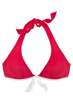 Halter Neck Bikini Top, High Waisted Bikini Bottom product image (X24041.RD_1)