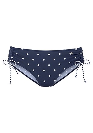 Polka Dot Underwire Bikini Top, Pattern Mid Rise Bikini Bottom