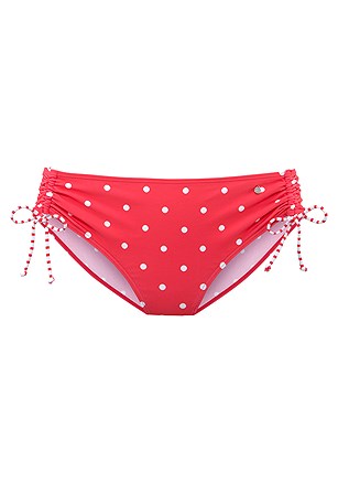 Polka Dot Underwire Bikini Top, Pattern Mid Rise Bikini Bottom