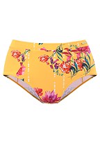 Yellow Multi Print High Waisted Bikini Bottom X28386