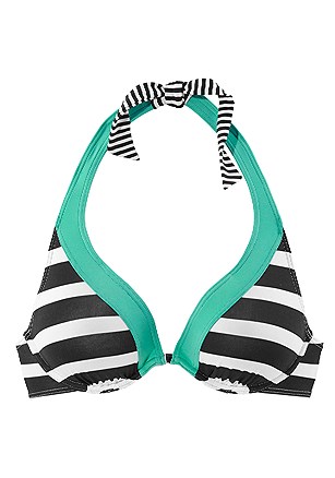 Striped Underwire Bikini Top, Striped Classic Bikini Bottom product image (X24189.BKMN.2)