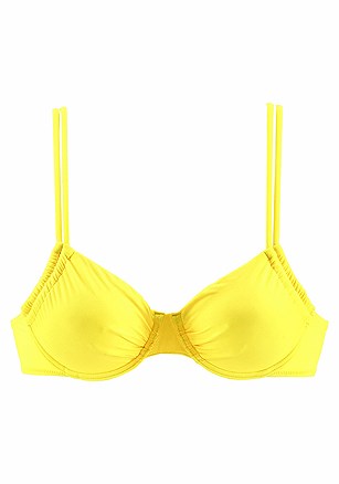 Ruched Underwire Bikini Top, Side Tie Classic Bikini Bottom product image (X24195.YL.X28130.YL.2)