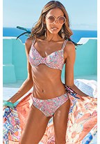 Navy Printed Floral Mix Underwire Tankini Top X26040