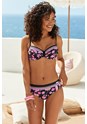 Black & Pink Printed Mid Rise Bikini Bottom X28456 - alt image - 2
