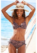 Brown Print Leopard Print Underwire Bikini Top X24222 | LASCANA