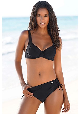 Classic Underwire Bikini Top, Ruched Midrise Bikini Bottom product image (X24269BK_X25269BK_1)
