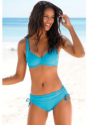 Classic Underwire Bikini Top, Ruched Midrise Bikini Bottom product image (X24269TQ_X25269TQ_1)