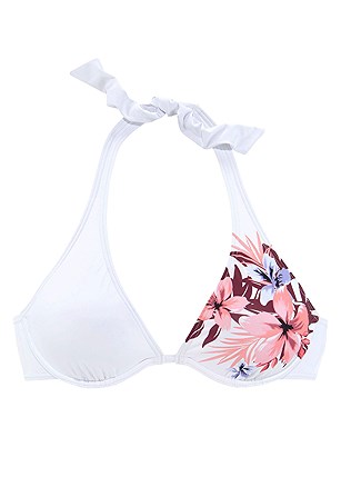 Floral Print Underwire Bikini Top, Floral Print Bikini Bottom