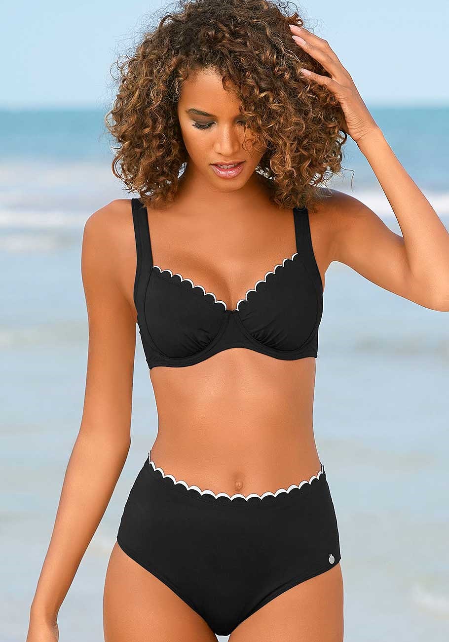 Black Scalloped Underwire Bikini Top X24372 | LASCANA