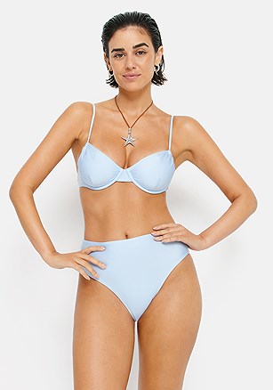 Shimmer High Waisted Bikini Bottom product image (X24407.LB.1)