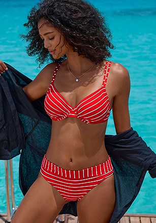 Striped Underwire Bikini Top product image (X24444.RDWH.1)