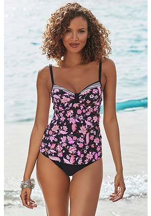 Printed Underwire Tankini Top product image (X26119.BKPK.X27008.BK.1.A)