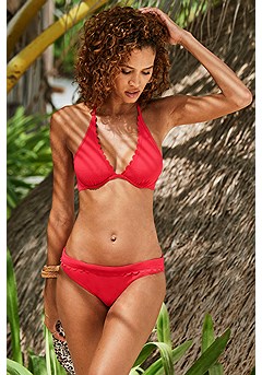 Scallop Underwire Bikini Top, Scallop Classic Bikini Bottom product image (X28373.RD_1.P)