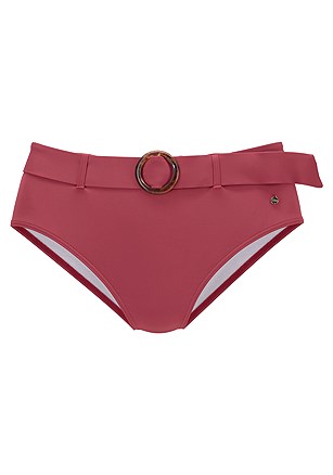 Ruched Push Up Bikini Top, Belted High Waisted Bikini Bottom product image (X28378RT_3)