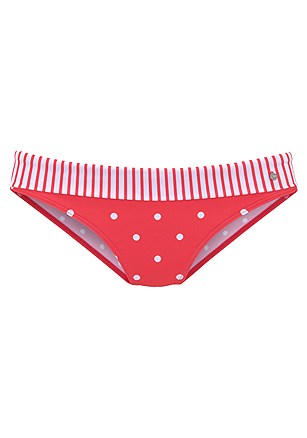 Polka Dot Underwire Bikini Top, Fold Over Classic Bikini Bottom product image (X28380RDWH)