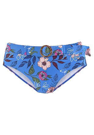 Floral Bandeau Bikini Top, Belted High Waisted Bikini Bottom product image (X28395.BLPA_2)