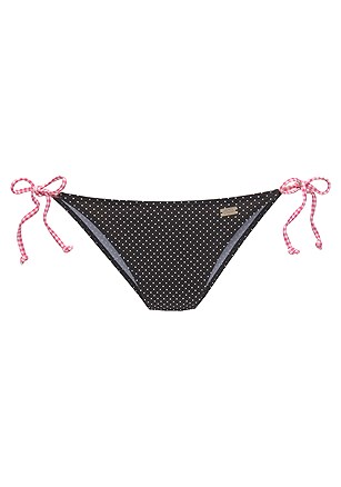 Gingham Triangle Bikini Top, Side Tie Cheeky Bikini Bottom product image (X28402BKRS_4)