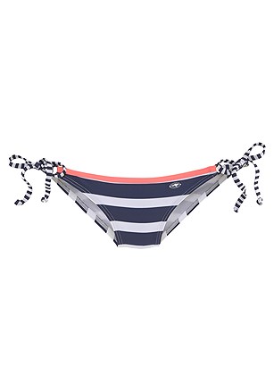 Striped Triangle Bikini Top, Striped Cheeky Bikini Bottom product image (X28404NVST_3)