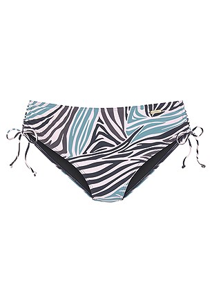 Zebra Print Underwire Bikini Top, Zebra Print Mid Rise Bikini Bottom product image (X28442.TQBK.1)