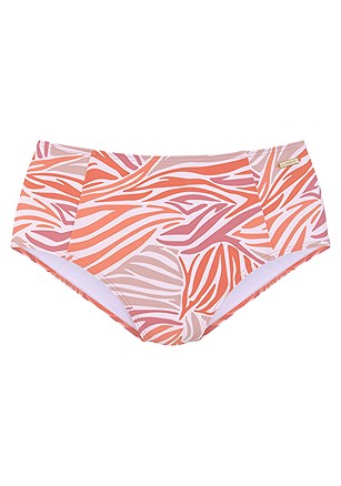 Zebra Print Bandeau Bikini Top, Zebra Print High Waisted Bikini Bottom