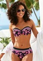 Black & Pink Printed Mid Rise Bikini Bottom X28456 - alt image - 5