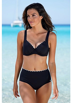 Scalloped High Waisted Bikini Bottom product image (X28489BK.DO.6)