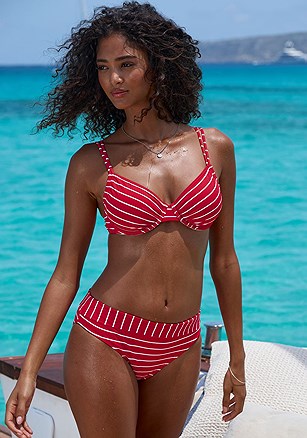 Striped Fold Over Bikini Bottom product image (X28676.RDWH.1)