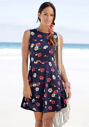 Sleeveless Patterned Dress product image (X29041-NVRD-000-S)