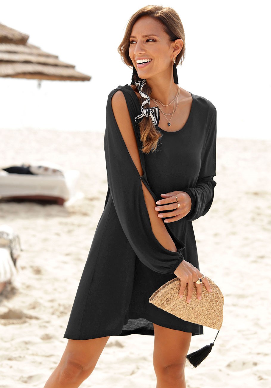 Black Cold Shoulder Dress X29050 | LASCANA