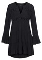 Black Flowy Flared Sleeve Dress X29155 - alt image - 3