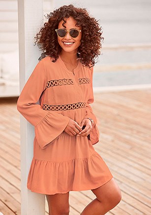 Flowy Flared Sleeve Dress product image (X29155.PC.1.PIA.11325)