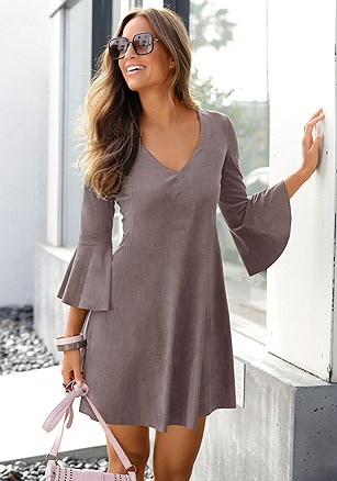 Suede Flare Dress product image (X29440TP_M)