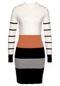 Black-White-Striped Color Block Knit Dress X29490