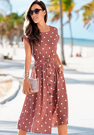 Belted Polka Dot Dress product image (X29516.MVDT.1.A531)