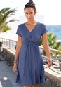 Black & Navy Short Sleeve Print Dress X29533 - alt image - 1